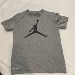 Boys JordanNike Dri-FIT Gray Kids T-Shirt
